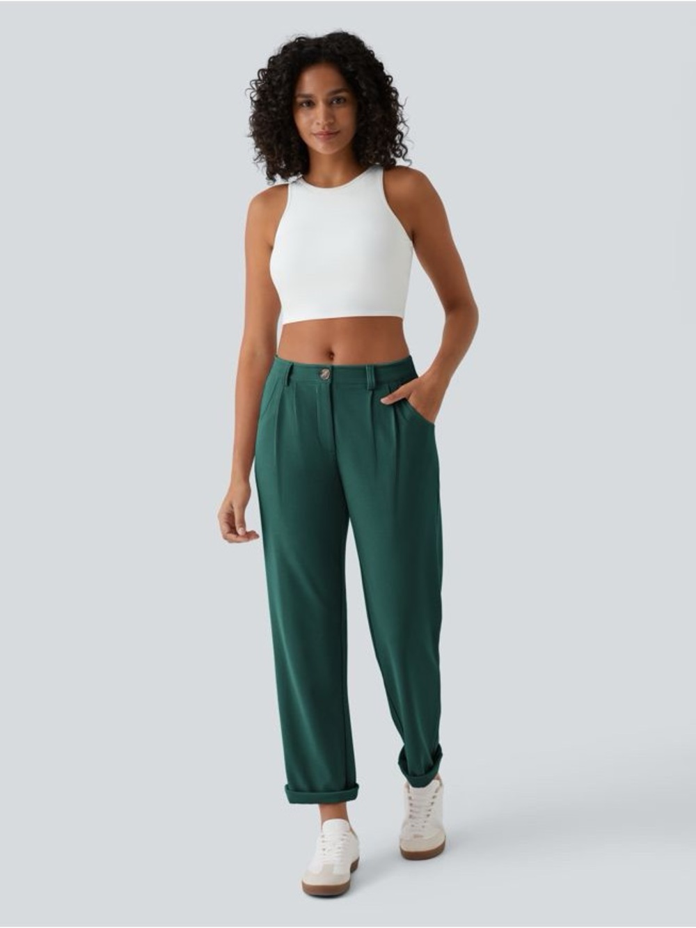 Halara Flex Mid Rise Waffle Pants Forest Biome Green Size M Regular NWT